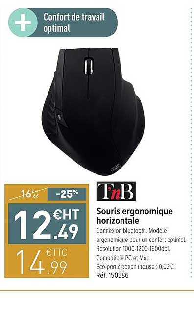 souris ergonomique horizontale tnb