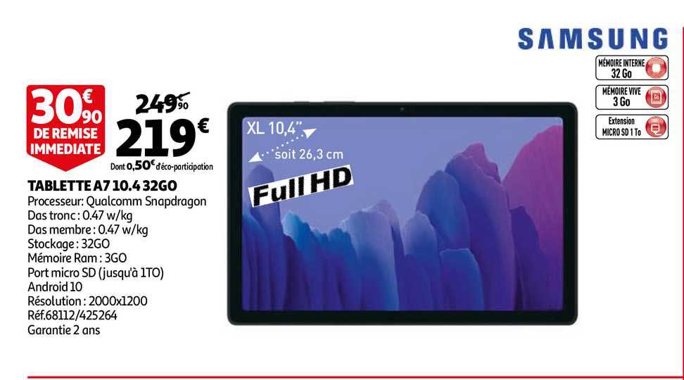 tablette a7 10.4 32go samsung