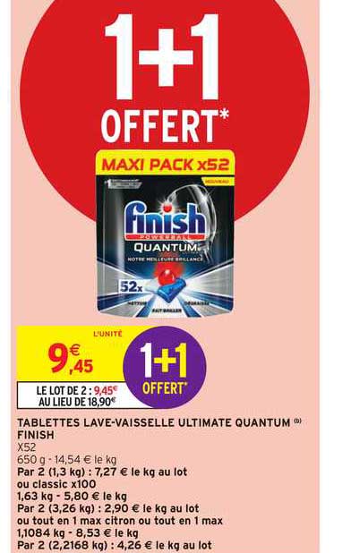 tablettes lave-vaisselle ultimate quantum finish
