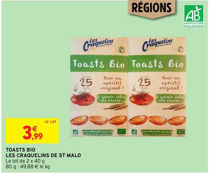 toasts bio les craquelins de st malo