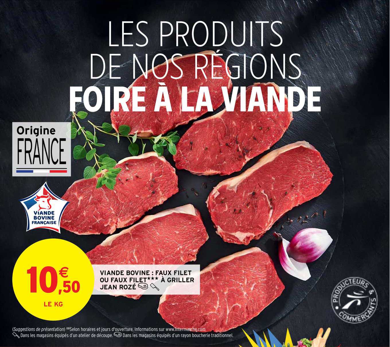 viande bovine : faux filet ou faux filet à griller jean rozé