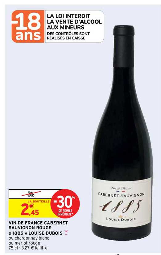 vin de france cabernet sauvignon rouge «1885» louise dubois