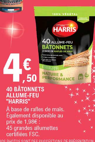 40 bâtonnets allume-feu "harris"