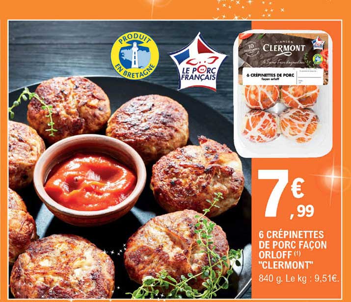 6 crépinettes de porc façon orloff "clermont"