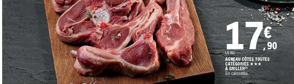 Agneau Côtes Toutes Catégories *** à Griller
