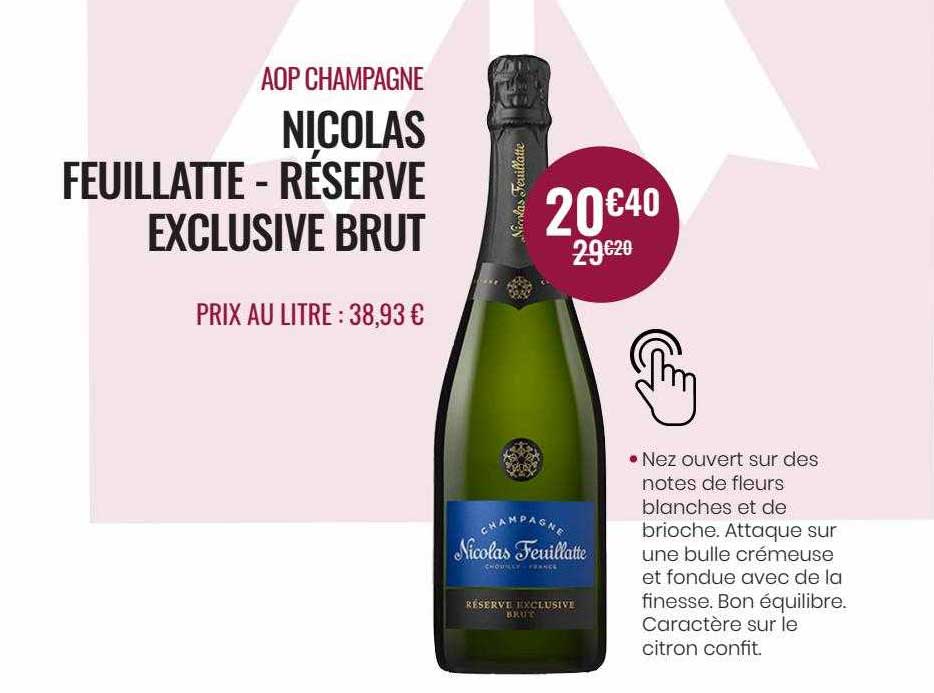 aop champagne nicolas feuillatte - réserve exclusive brut