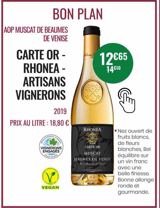 aop muscat de beaumes de venise carte or - rhonea - artisans vignerons