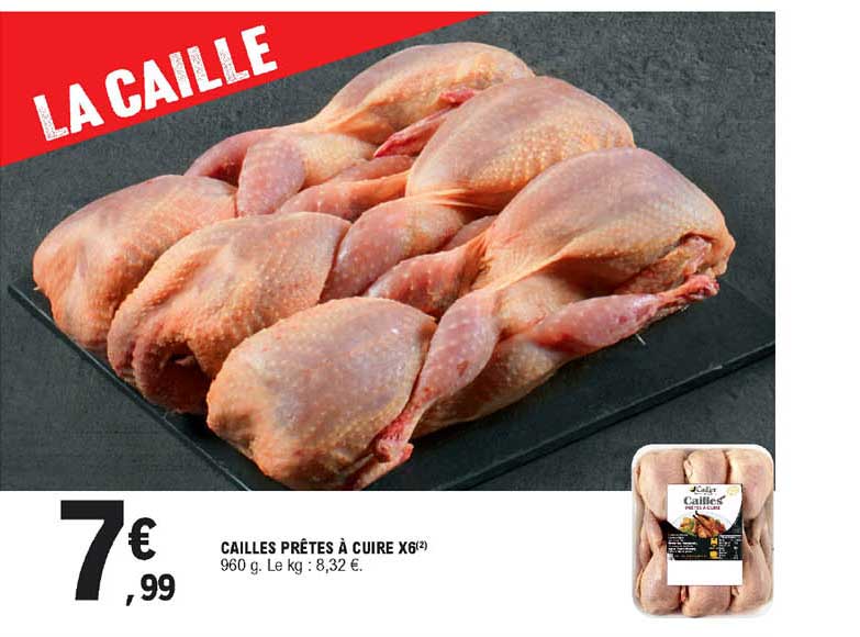 cailles prêtes à cuire x6