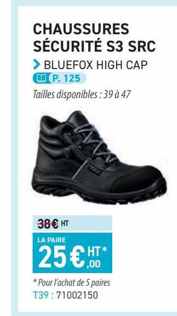 chaussures sécurité s3 src bluefox high cap