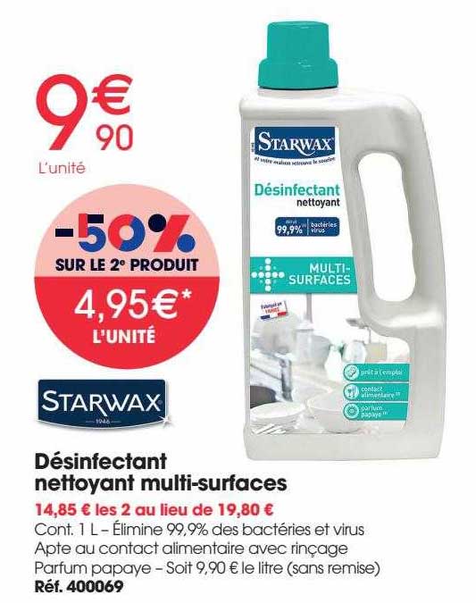 désinfectant nettoyant multi-surfaces starwax