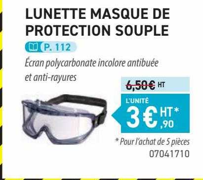 lunette masque de protection souple
