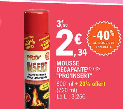 mousse décapante "pro'insert"