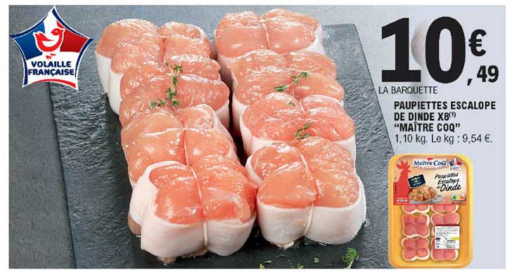 paupiettes escalope de d inde x8 "maître coq"