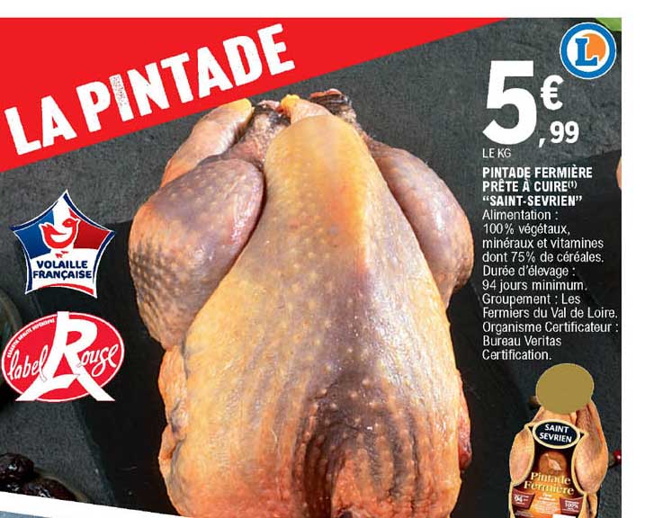 Pintade Fermière Prête à Cuire "saint-sevrien"