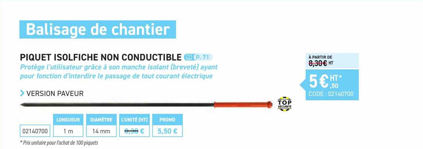 Piquet Isolfich Non Conductible