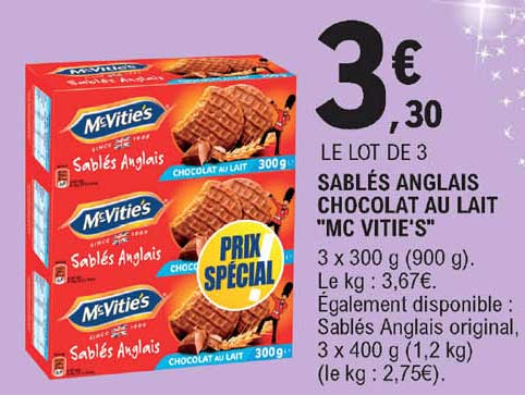 Sablés Anglais Chocolat Au Lait "mc Vitie's"