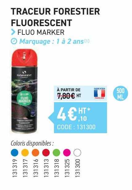 traceur forestier fluorescent fluo marker