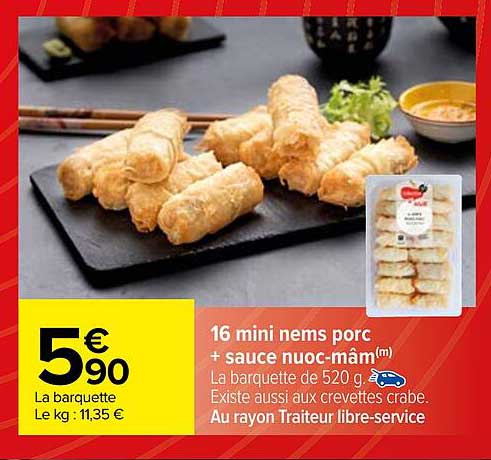 16 mini nems porc + sauce nuoc-mâm