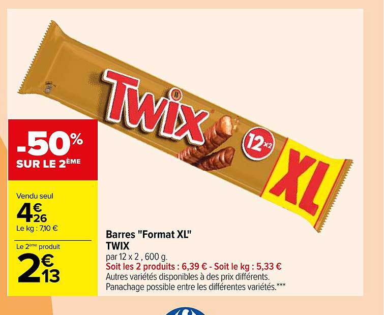 barres "format xl" twix