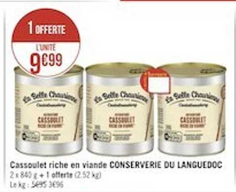 Cassoulet Riche En Viande Conservation Du Languedoc