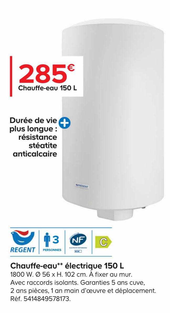 Chauffe-eau électrique 150 L Regent