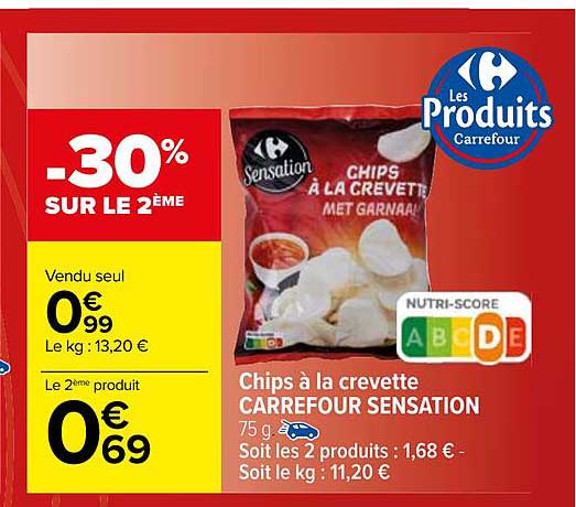 Chips à La Crevette Carrefour Sensation