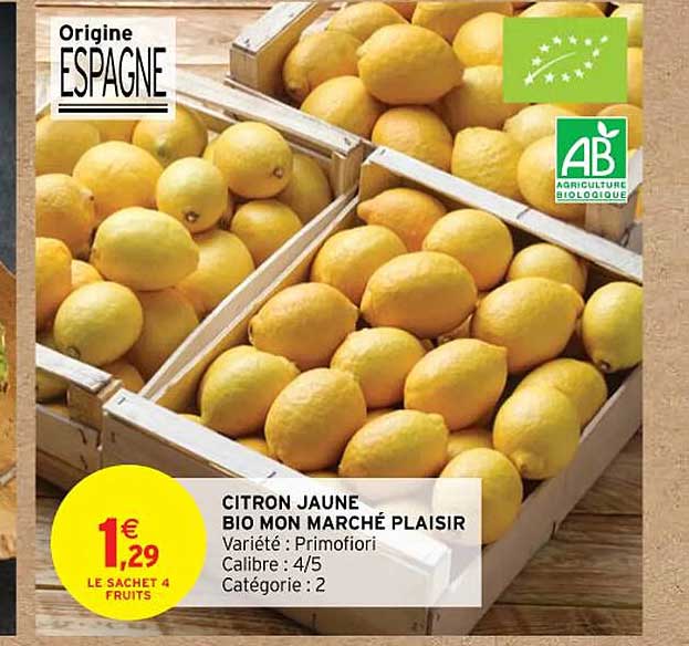 citron jaune bio mon marché plaisir