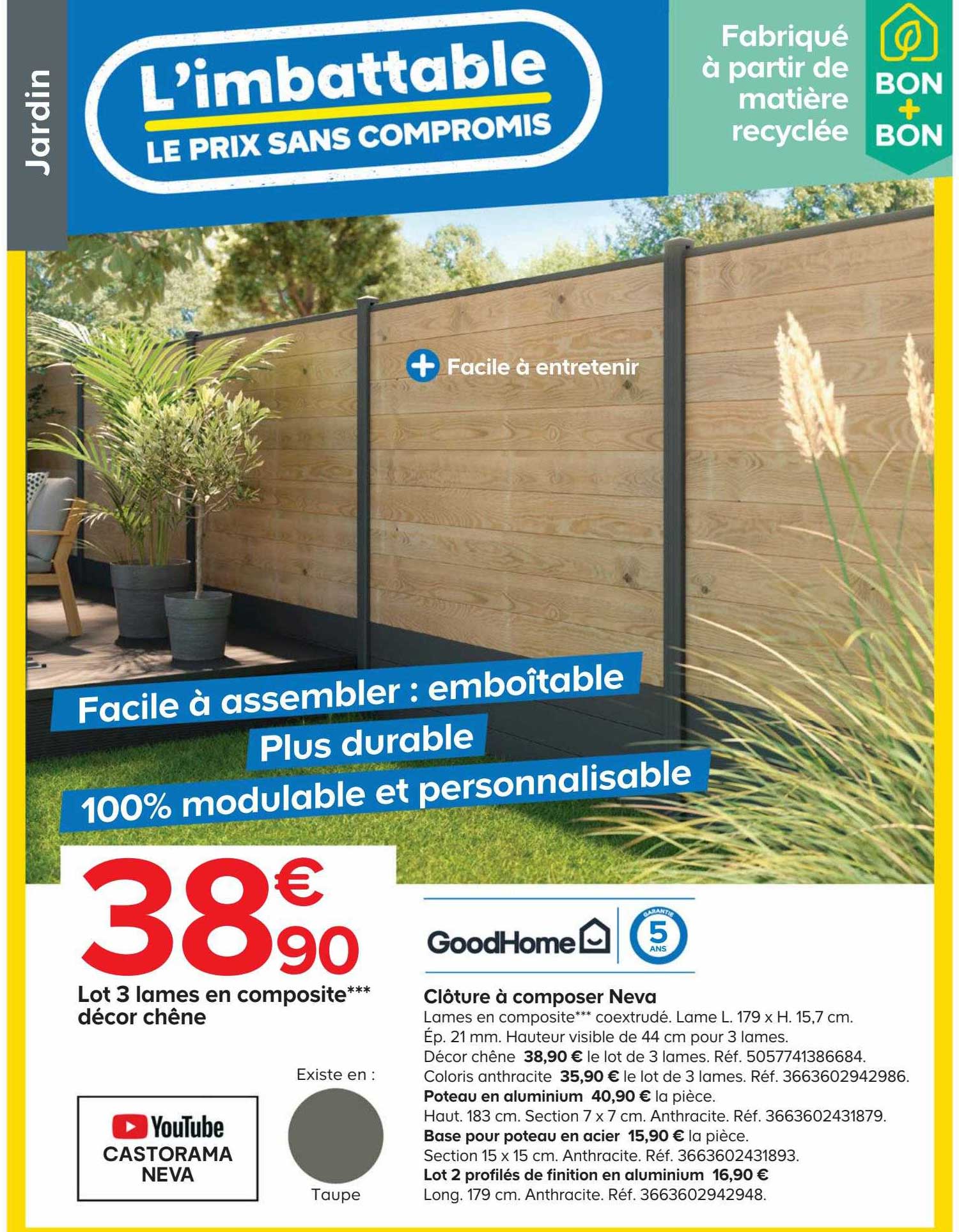 Clôture à Composer Neva GoodHome