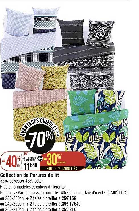 collection de parures de lit
