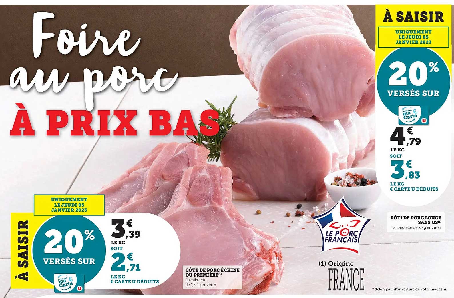 Côte De Porc échine Ou Première, Rôti De Porc Longe Sans Os