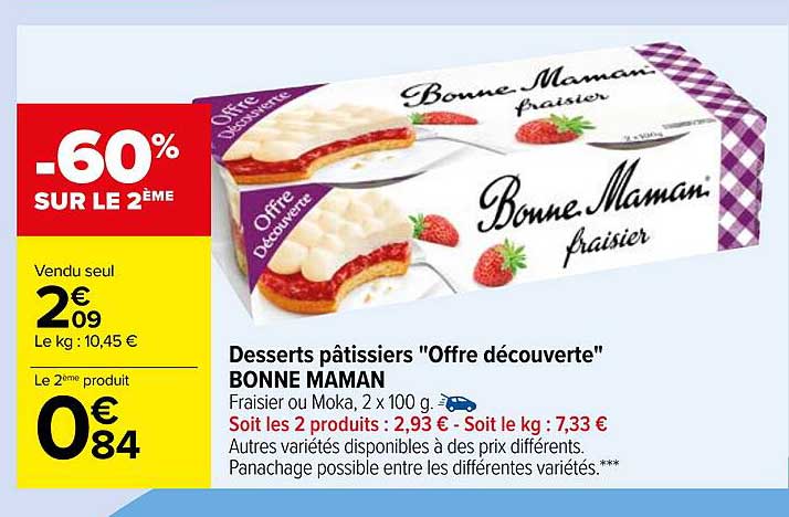 desserts pâtissiers "offre découverte" bonne maman