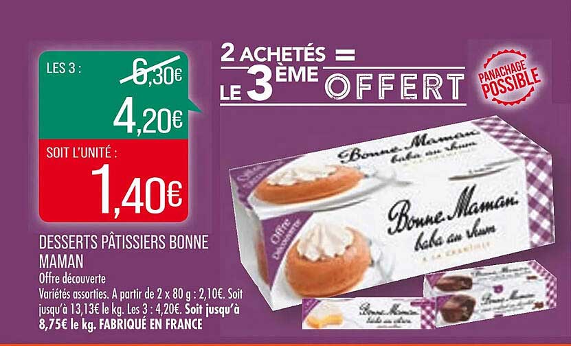desserts pâtissiers bonne maman