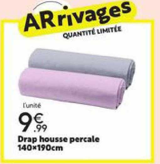 Drap Housse Percale 140 X 190 Cm