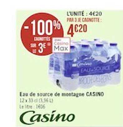 Eau De Source De Montagne Casino