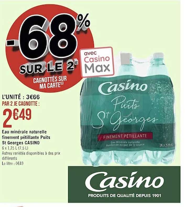 eau minérale naturelle finement pétillante puits st georges casino