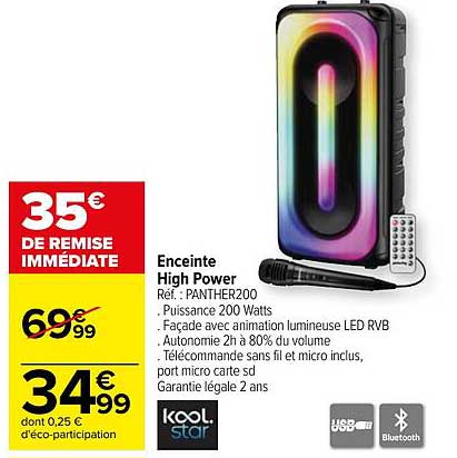 enceinte high power kool star