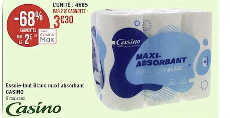 essuie-tout blanc maxi absorbant casino