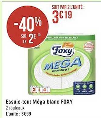 essuie-tout méga blanc foxy