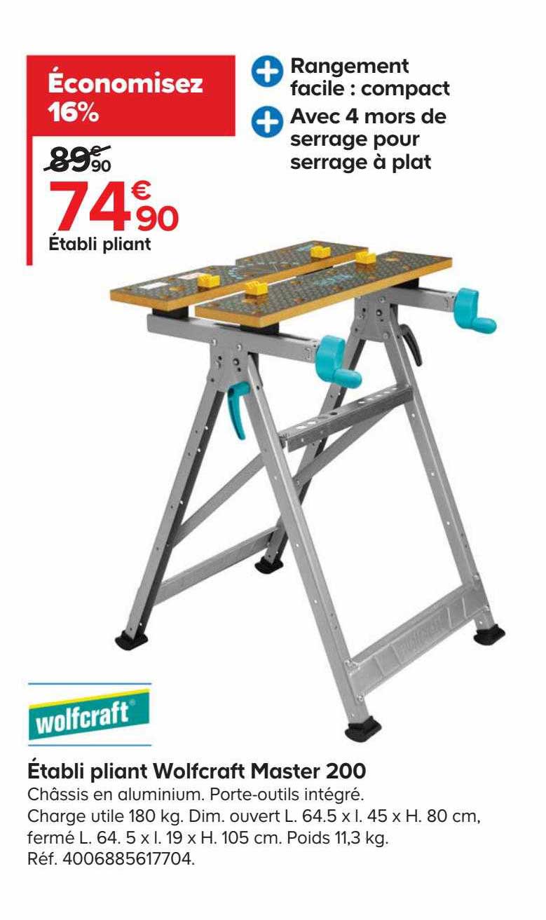 établi pliant wolfcraft master 200