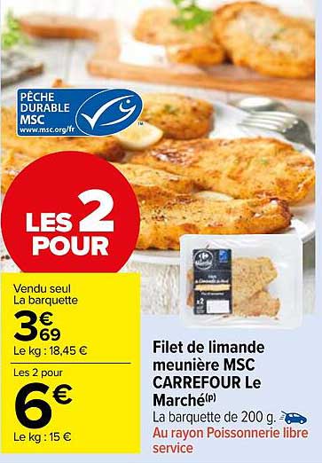 Filet De Limande Meunière Msc Carrefour Le Marché