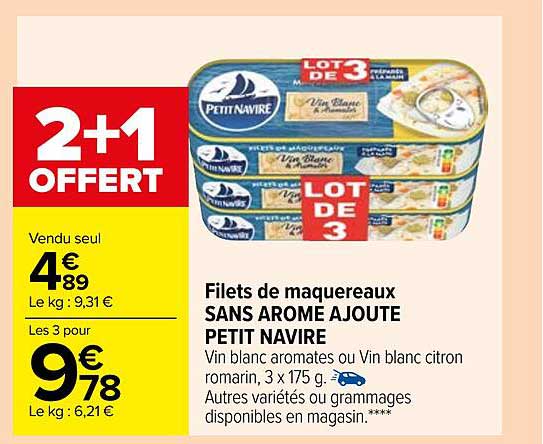 filets de maquereaux sans arôme ajouté petit navire