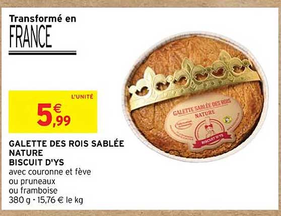 galette des rois sablée nature biscuit d'ys