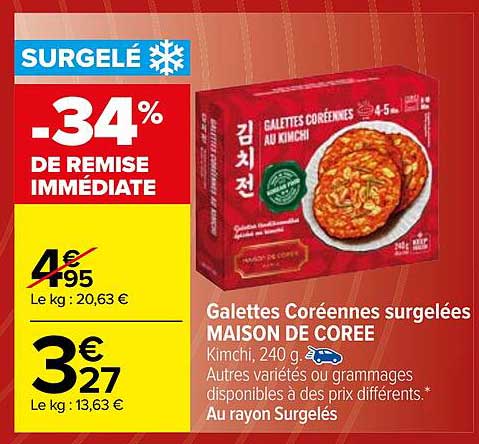 galettes coréennes surgelées maison de corée