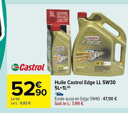 huile castrol edge ll 5w30 5l+1l