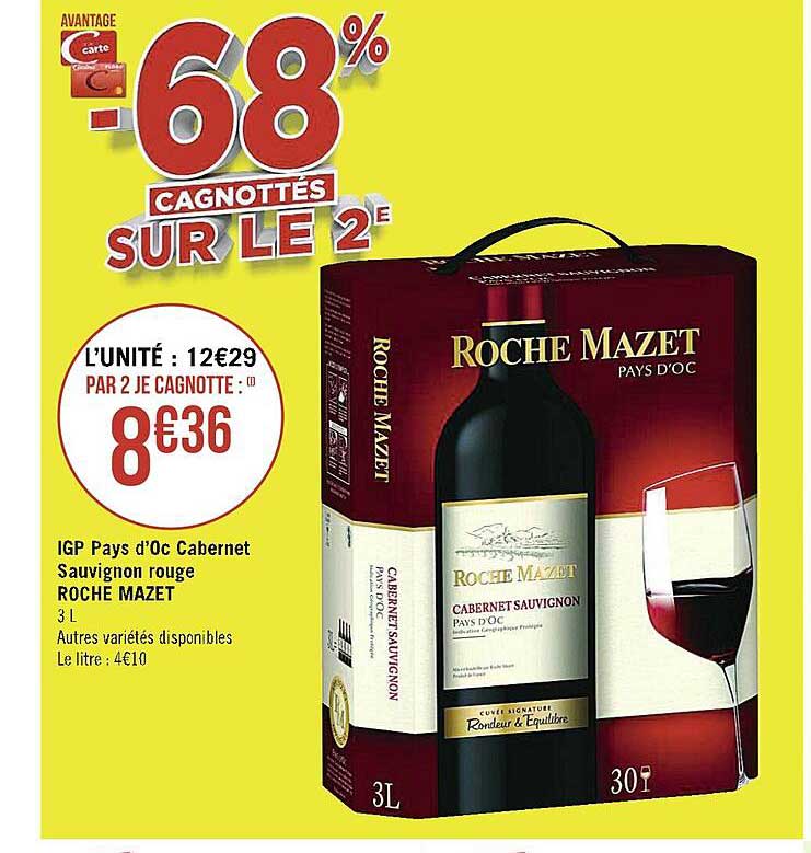 igp pays d'oc cabernet sauvignon rouge roche mazet