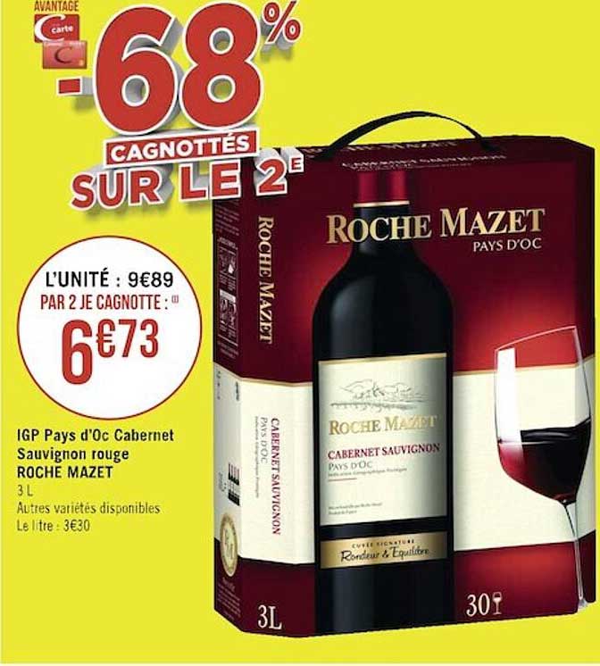 igp pays d'oc cabernet sauvignon rouge roche mazet