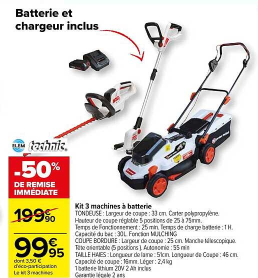 kit 3 machines à batterie