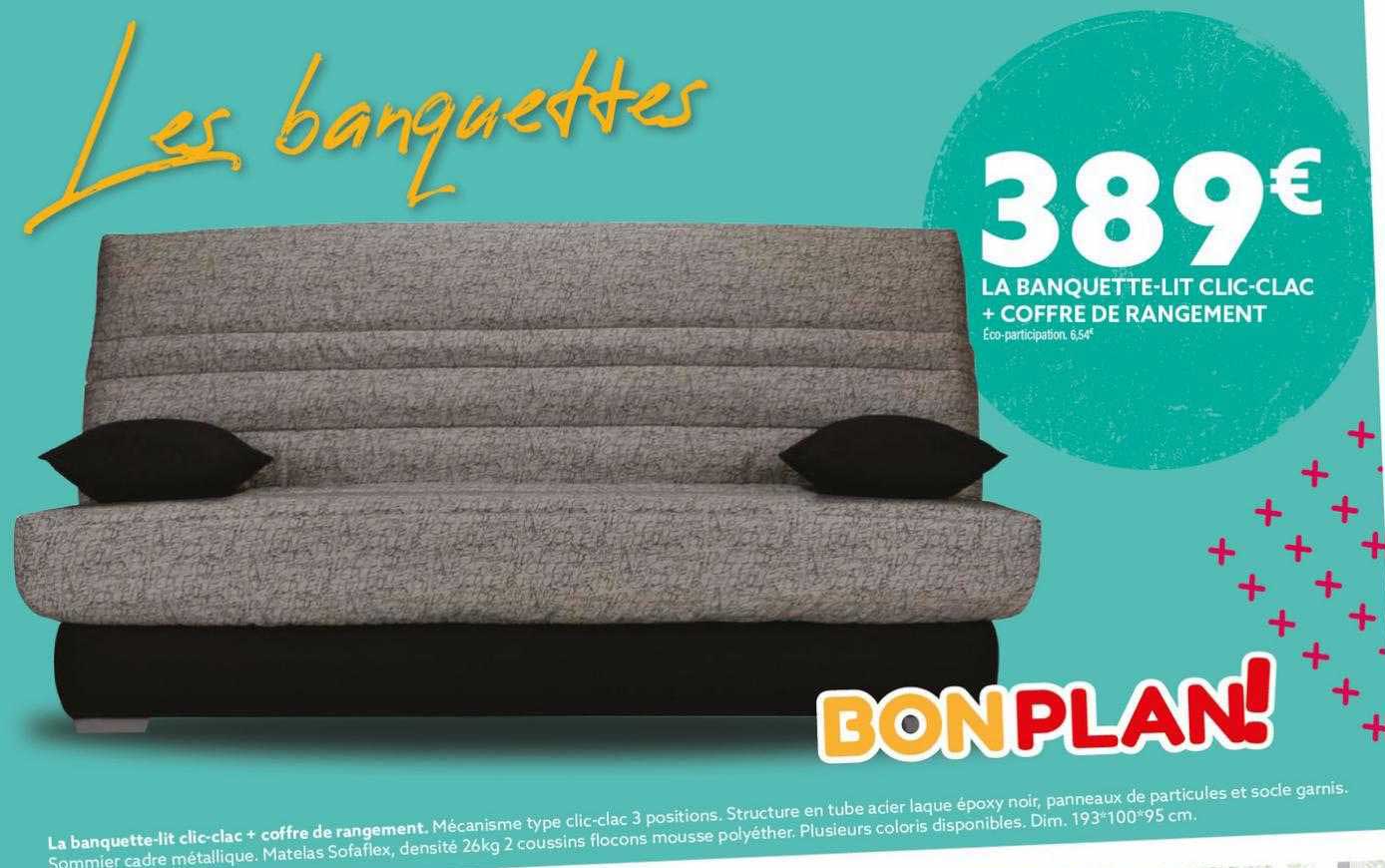 la banquette-lit clic-clac + coffre de rangement