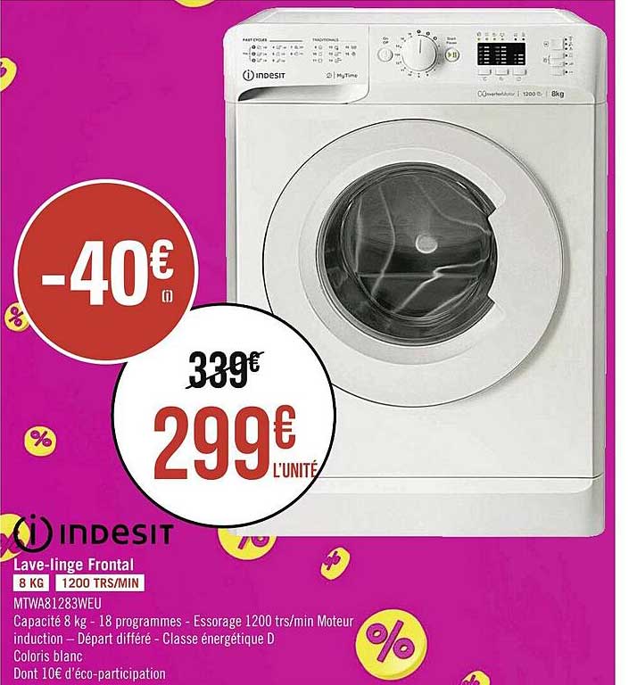 lave-linge frontal indesit
