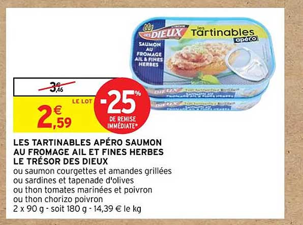 Les Tartinables Apéro Saumon Au Fromage Ail Et Fines Herbes Le Trésor Des Dieux